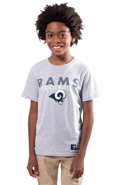 Ultra Game NFL Los Angeles Rams Youth Active Crew Neck Tee Shirt|Los Angeles Rams - UltraGameShop