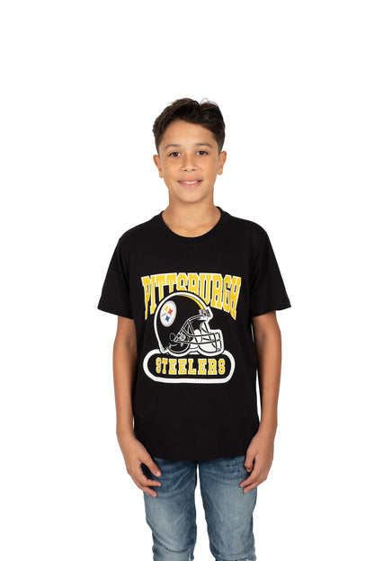 Ultra Game NFL Pittsburgh Steelers Youth Super Soft Game Day Crew Neck T-Shirt|Pittsburgh Steelers - UltraGameShop