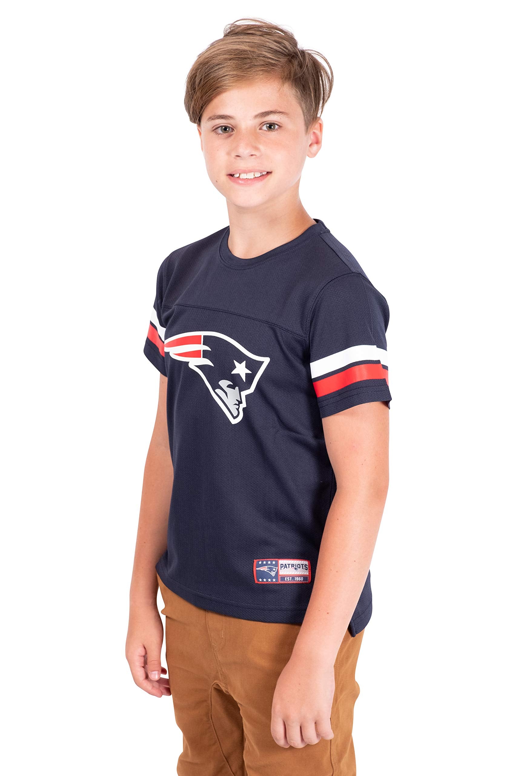 Ultra Game NFL New England Patriots Youth Soft Mesh Vintage Jersey T-Shirt|New England Patriots