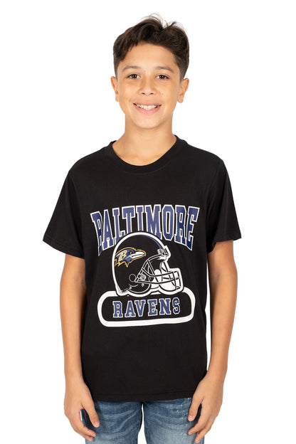 Ultra Game NFL Baltimore Ravens Youth Super Soft Game Day Crew Neck T-Shirt|Baltimore Ravens - UltraGameShop