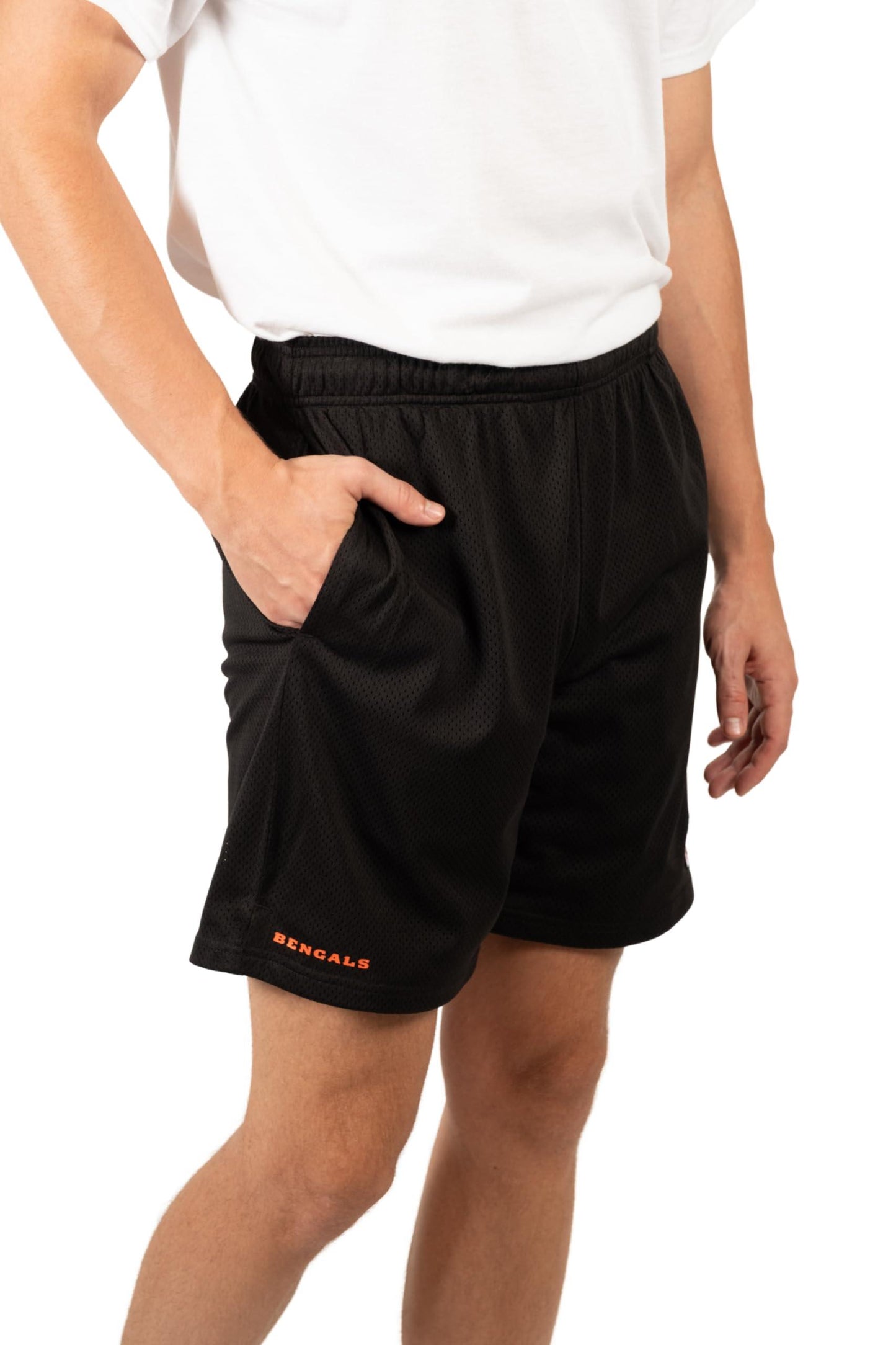 Ultra Game NFL Cincinnati Bengals Mens 7 Inch Soft Mesh Active Training Shorts|Cincinnati Bengals - UltraGameShop