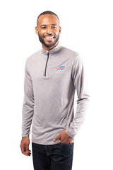 Ultra Game NFL Buffalo Bills Mens Super Soft Quarter Zip Long Sleeve T-Shirt|Buffalo Bills - UltraGameShop