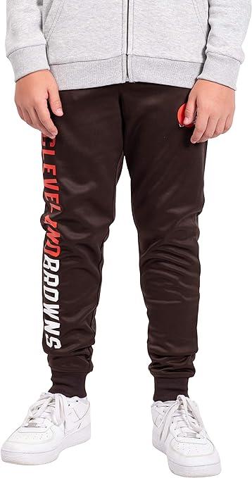 Ultra Game NFL Cleveland Browns Youth High Performance Moisture Wicking Fleece Jogger Sweatpants|Cleveland Browns - UltraGameShop