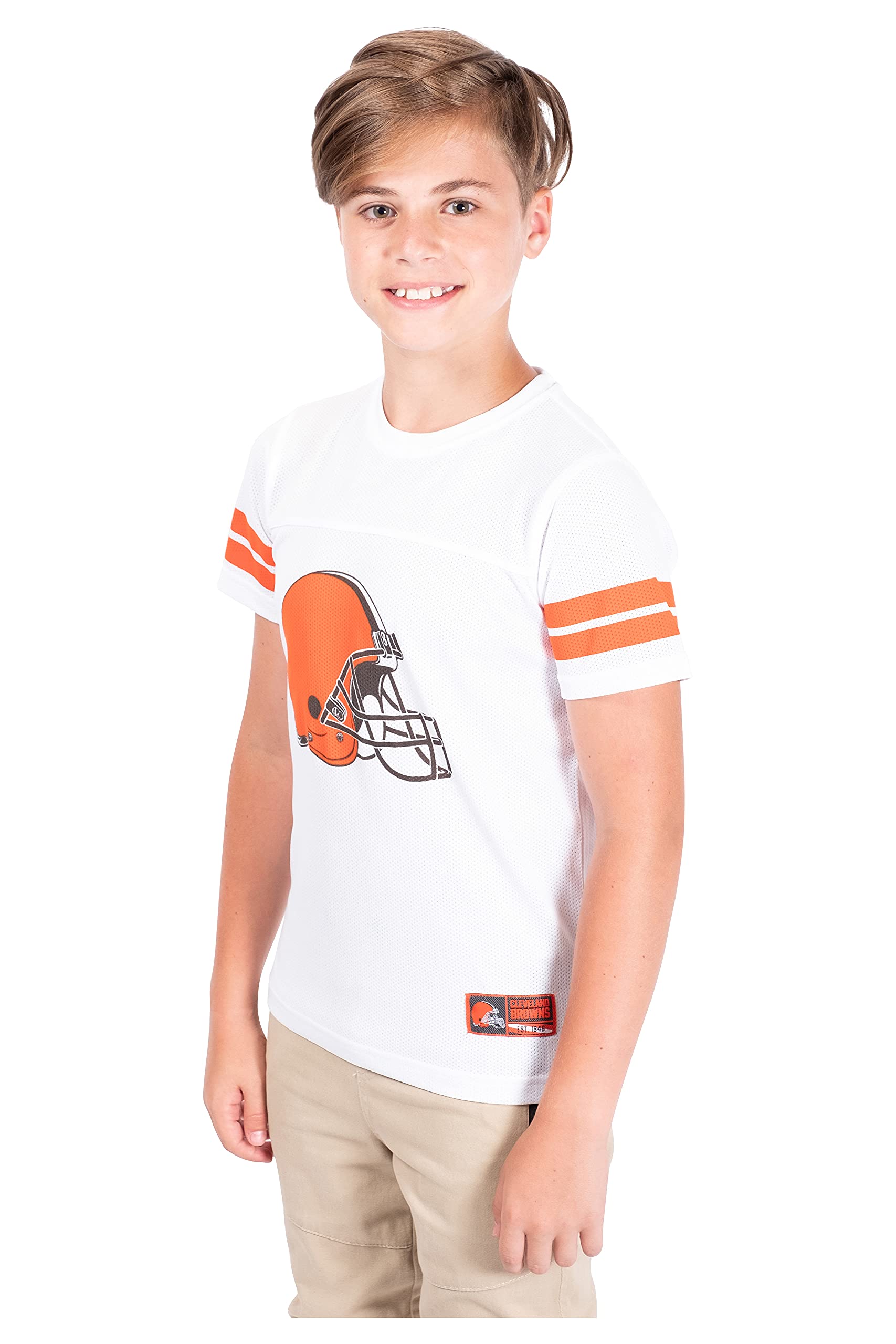 Ultra Game NFL Cleveland Browns Youth Soft Mesh Vintage Jersey T-Shirt|Cleveland Browns