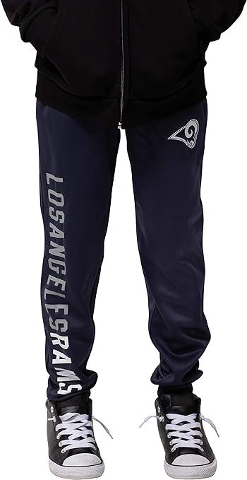 Ultra Game NFL Los Angeles Rams Youth High Performance Moisture Wicking Fleece Jogger Sweatpants|Los Angeles Rams - UltraGameShop