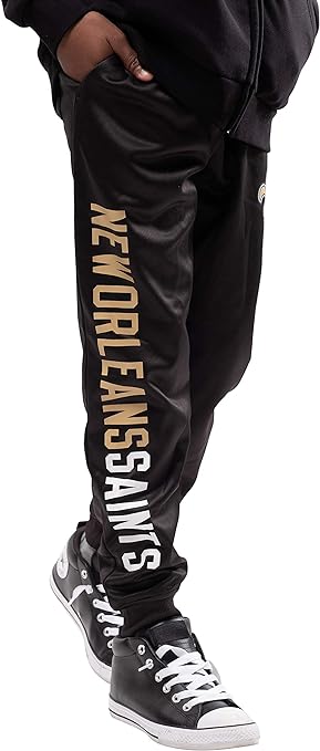 Ultra Game NFL New Orleans Saints Youth High Performance Moisture Wicking Fleece Jogger Sweatpants|New Orleans Saints - UltraGameShop