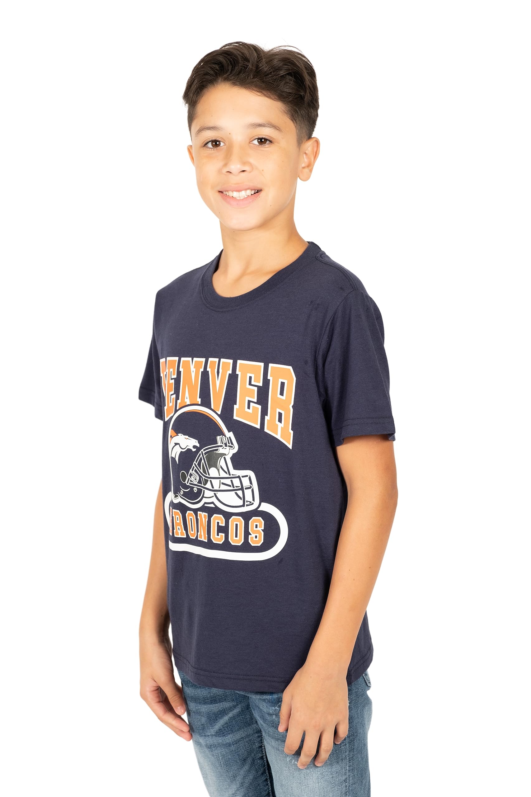 Ultra Game NFL Denver Broncos Youth Super Soft Game Day Crew Neck T-Shirt|Denver Broncos