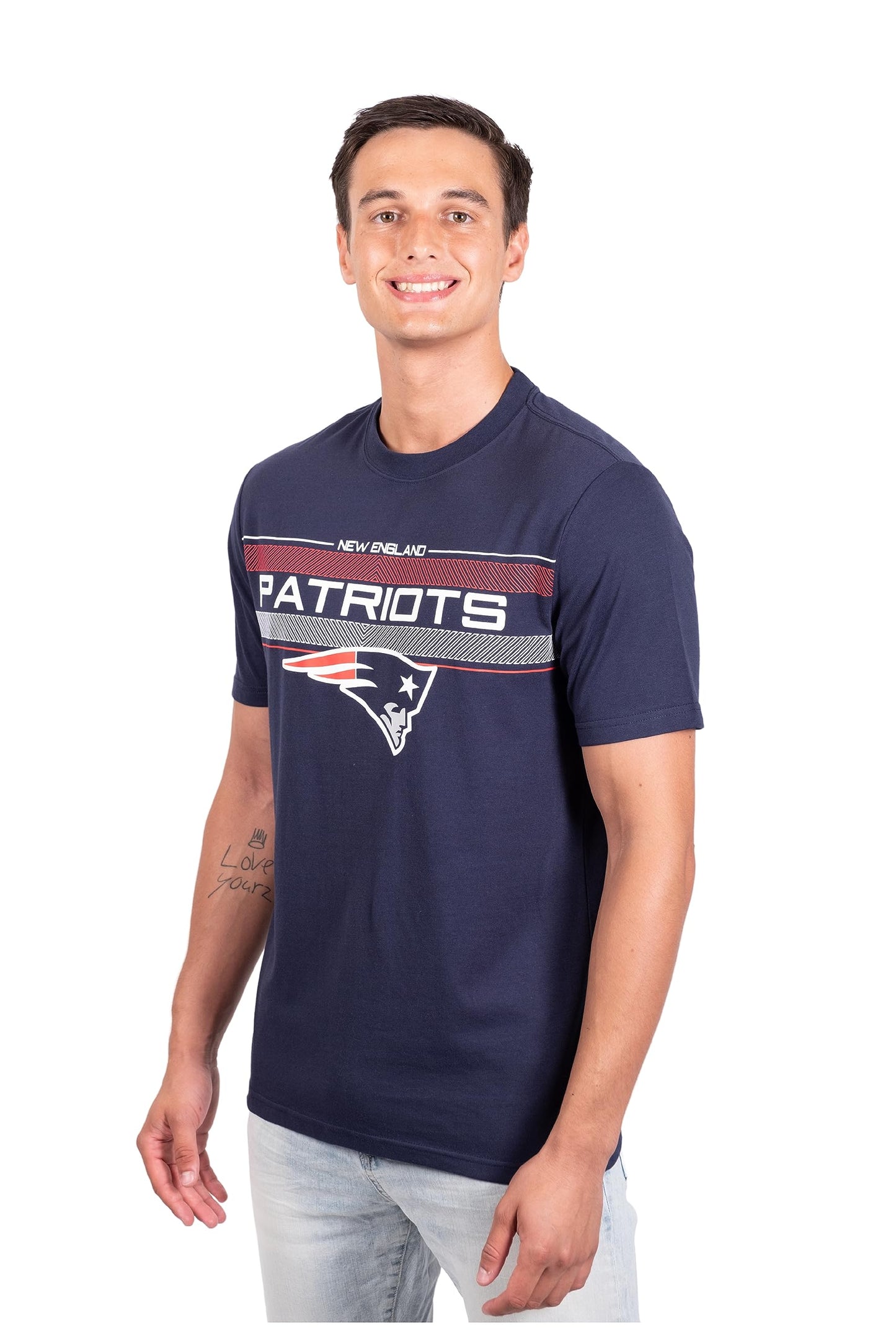 Ultra Game NFL New England Patriots Mens Super Soft Ultimate Game Day Crew Neck T-Shirt|New England Patriots - UltraGameShop