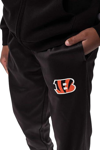 Ultra Game NFL Cincinnati Bengals Youth High Performance Moisture Wicking Fleece Jogger Sweatpants|Cincinnati Bengals - UltraGameShop