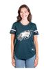 Ultra Game NFL Philadelphia Eagles Womens Soft Mesh Varsity Stripe T-Shirt|Philadelphia Eagles