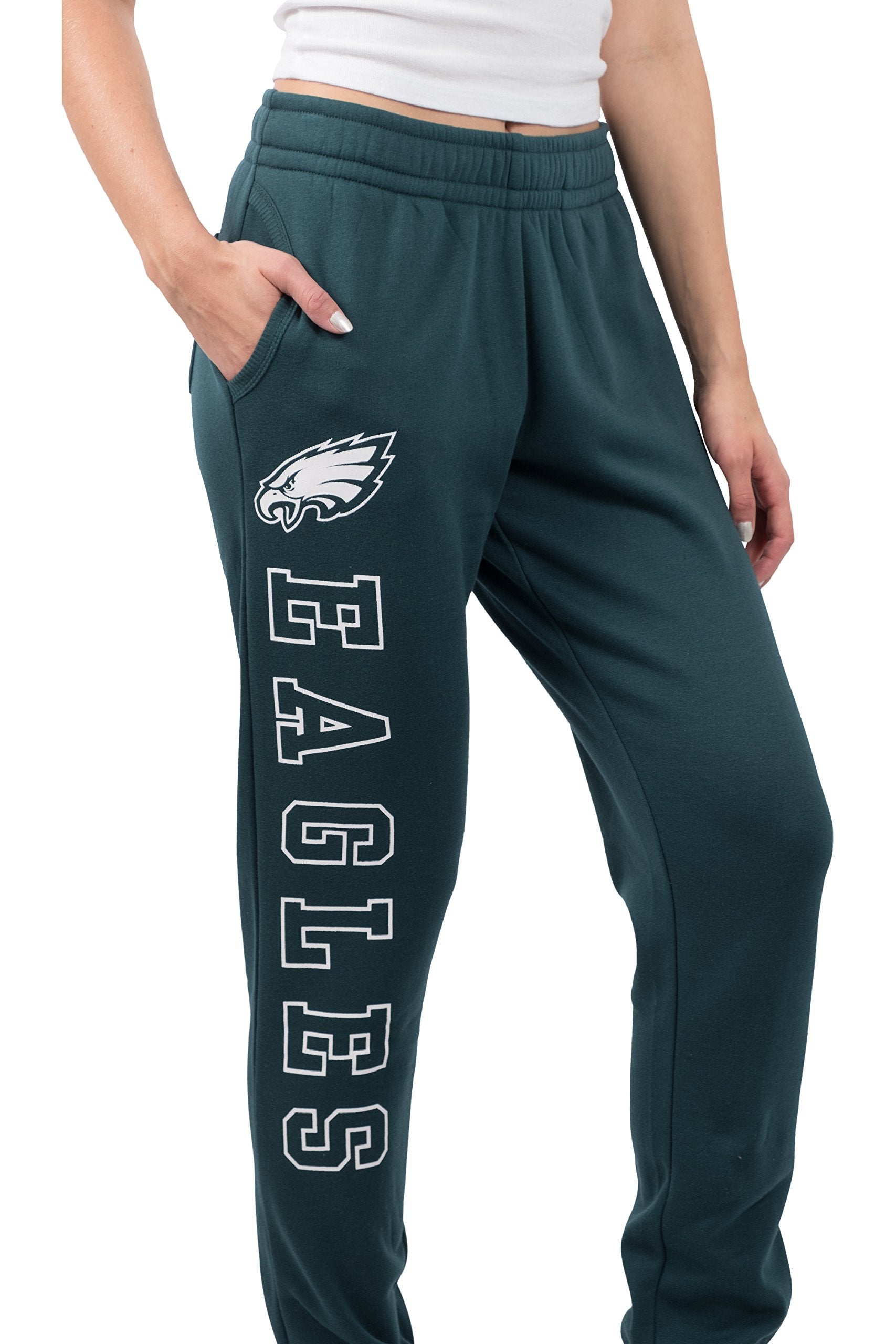 Ultra Game NFL Philadelphia Eagles Womens Super Soft Fleece Jogger Sweatpants|Philadelphia Eagles