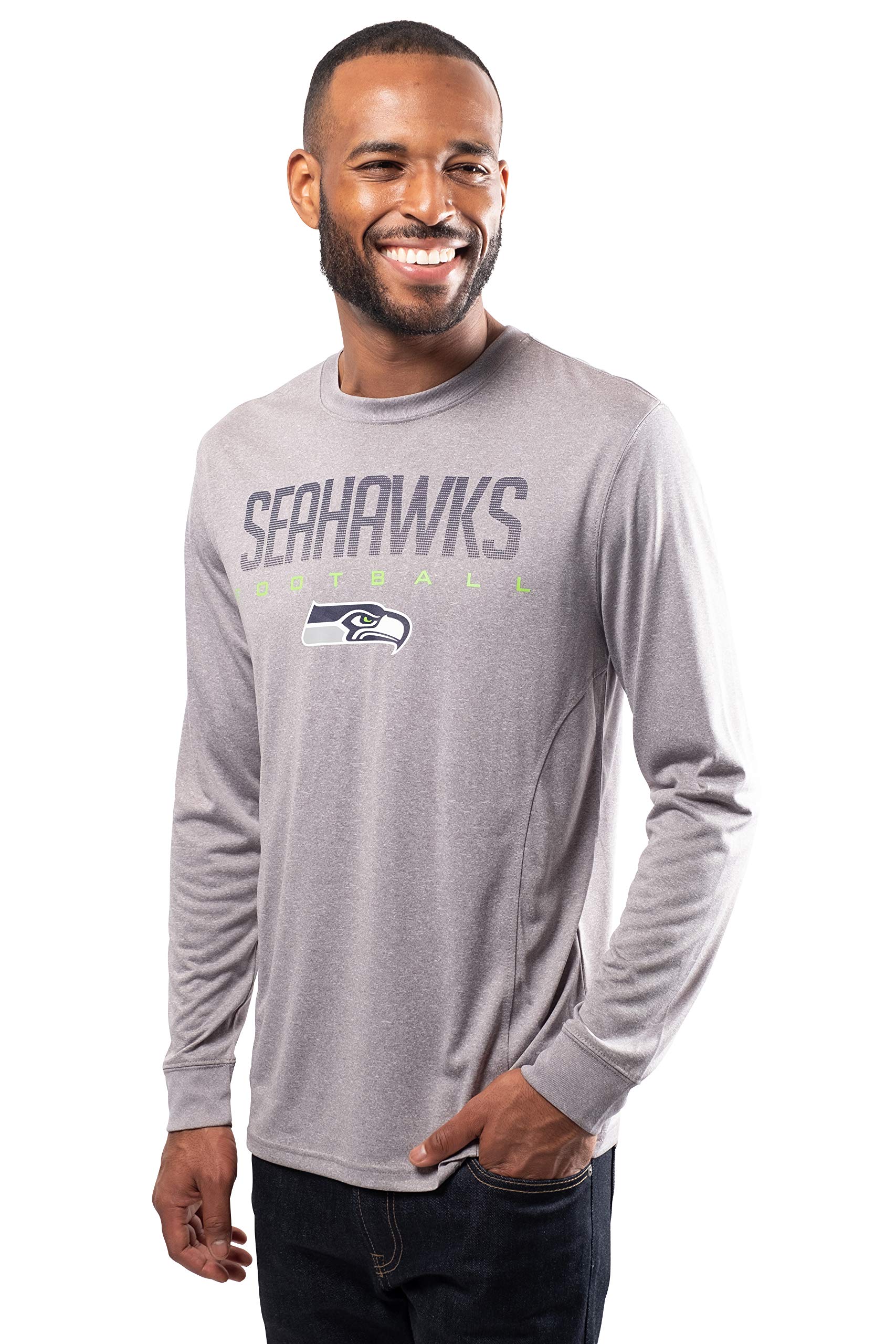 Ultra Game NFL Seattle Seahawks Mens Active Quick Dry Long Sleeve T-Shirt|Seattle Seahawks - UltraGameShop