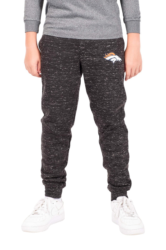 Ultra Game NFL Denver Broncos Youth Extra Soft Black Snow Fleece Jogger Sweatpants|Denver Broncos - UltraGameShop