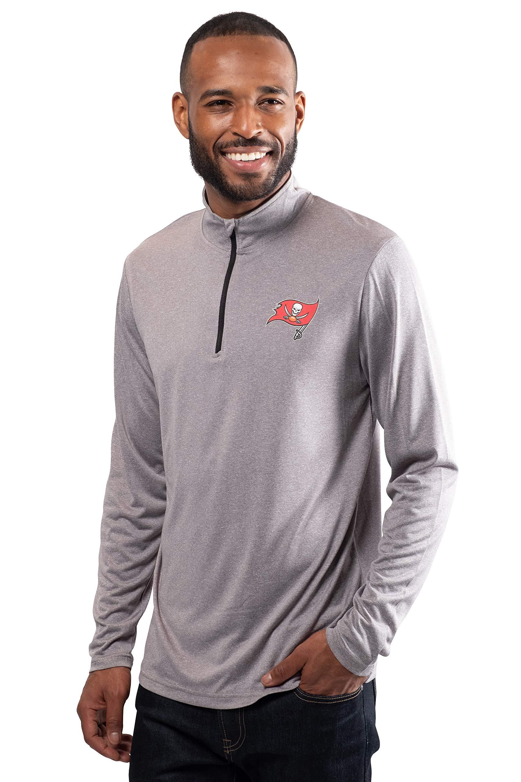 Ultra Game NFL Tampa Bay Buccaneers Mens Super Soft Quarter Zip Long Sleeve T-Shirt|Tampa Bay Buccaneers - UltraGameShop