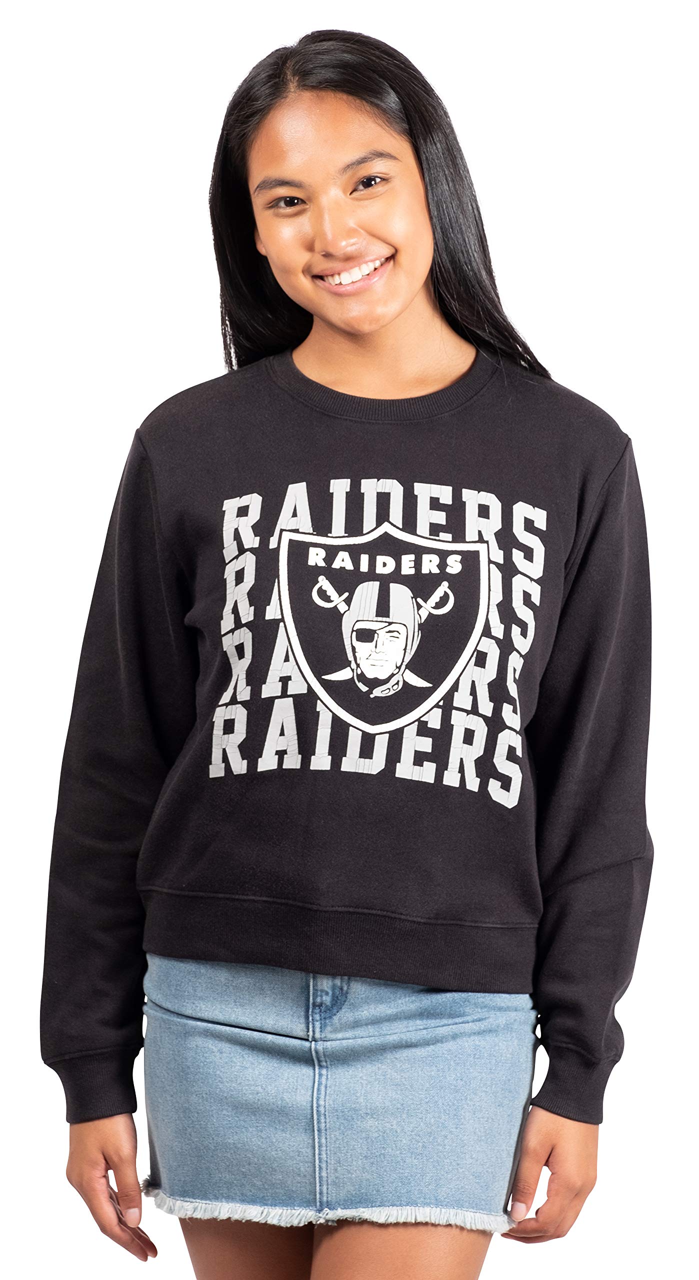 Ultra Game NFL Las Vegas Raiders Womens Long Sleeve Fleece Sweatshirt|Las Vegas Raiders - UltraGameShop