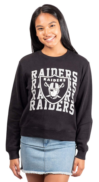 Ultra Game NFL Las Vegas Raiders Womens Long Sleeve Fleece Sweatshirt|Las Vegas Raiders
