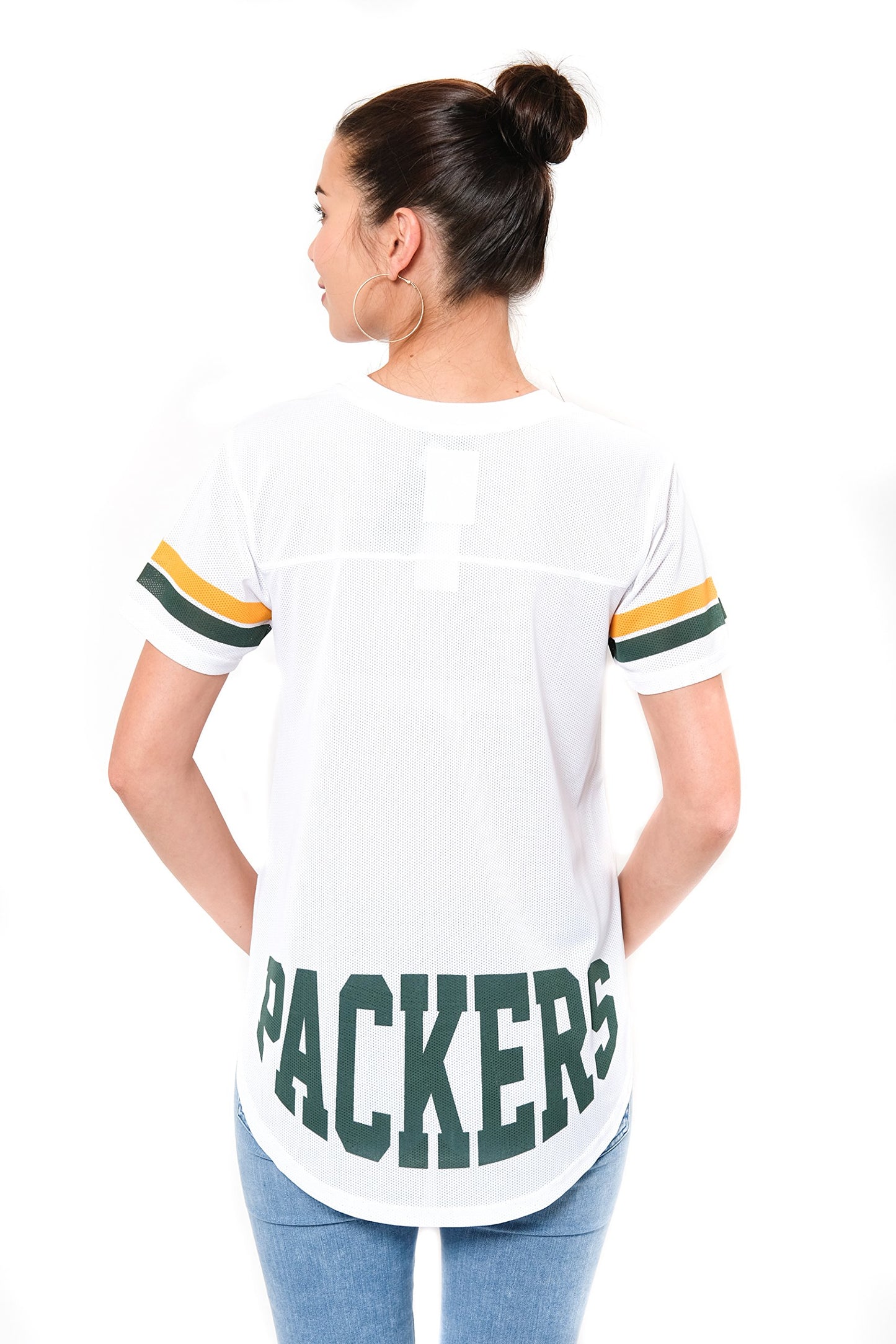 Ultra Game NFL Green Bay Packers Womens Soft Mesh Jersey Varsity Tee Shirt|Green Bay Packers - UltraGameShop