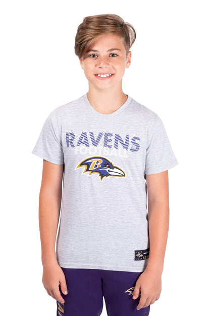 Ultra Game NFL Baltimore Ravens Youth Active Crew Neck Tee Shirt|Baltimore Ravens - UltraGameShop