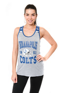 Ultra Game NFL Indianapolis Colts Womens Jersey Mesh Striped Racerback Tank Top|Indianapolis Colts