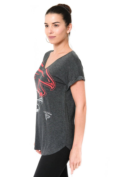 Ultra Game NFL Atlanta Falcons Womens Vintage Stripe Soft Modal Tee Shirt|Atlanta Falcons - UltraGameShop