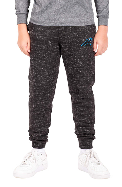 Ultra Game NFL Carolina Panthers Youth Extra Soft Black Snow Fleece Jogger Sweatpants|Carolina Panthers - UltraGameShop