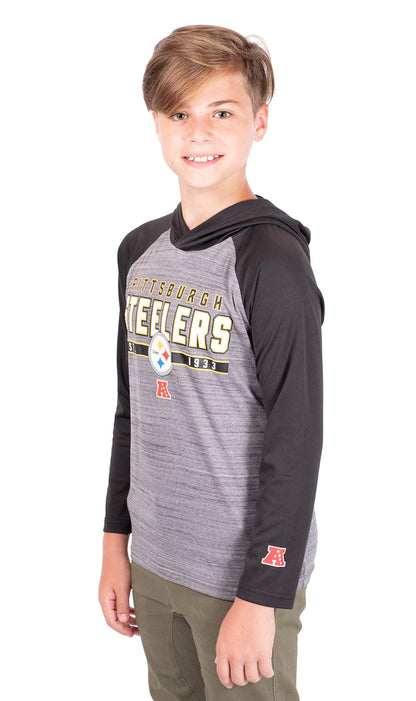 Ultra Game NFL Pittsburgh Steelers Youth Moisture Wicking Athletic Performance Pullover Lightweight Sweatshirt Hoodie|Pittsburgh Steelers - UltraGameShop