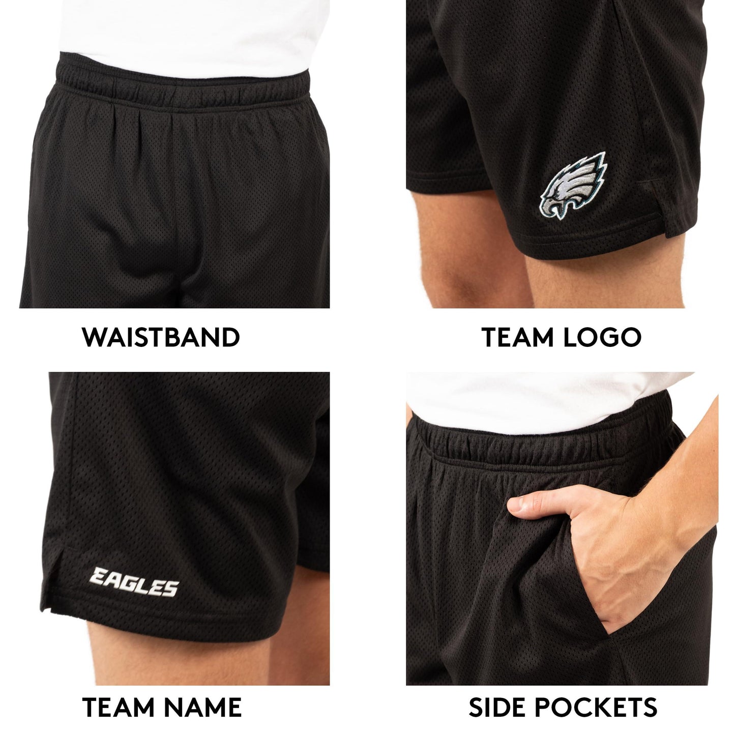 Ultra Game NFL Philadelphia Eagles Mens 7 Inch Soft Mesh Active Training Shorts|Philadelphia Eagles - UltraGameShop