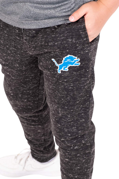 Ultra Game NFL Detroit Lions Youth Extra Soft Black Snow Fleece Jogger Sweatpants|Detroit Lions - UltraGameShop