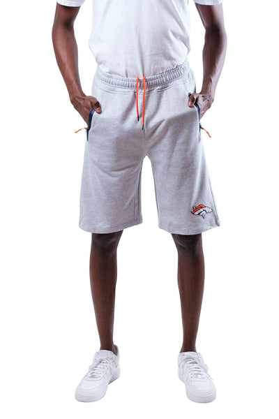 Ultra Game NFL Denver Broncos Mens Active Lounge Shorts with Zipper Pockets|Denver Broncos