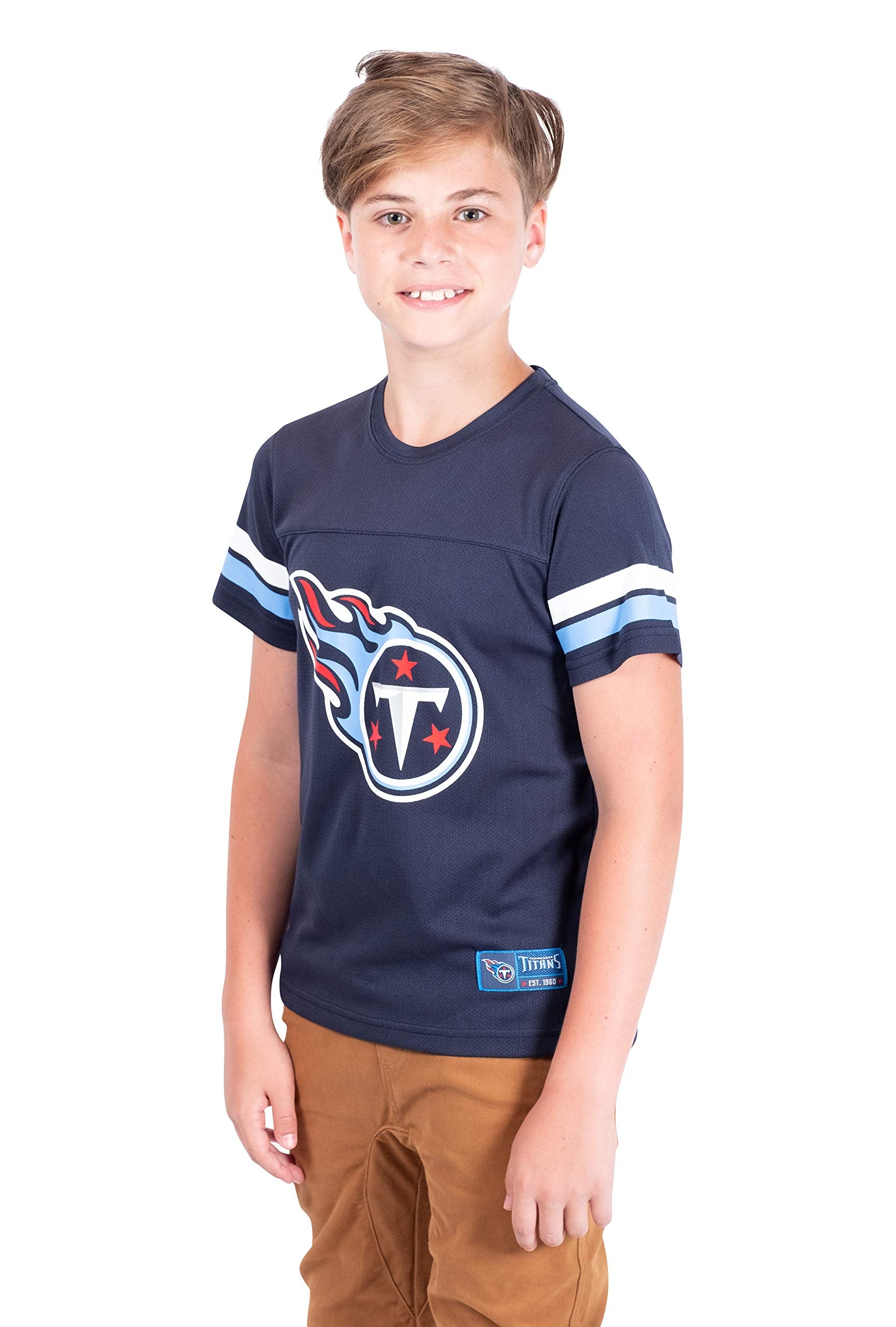Ultra Game NFL Tennessee Titans Youth Soft Mesh Vintage Jersey T-Shirt|Tennessee Titans
