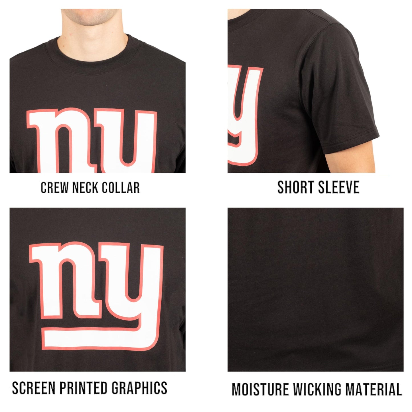 Ultra Game NFL New York Giants Mens Super Soft Ultimate Team Logo T-Shirt|New York Giants - UltraGameShop