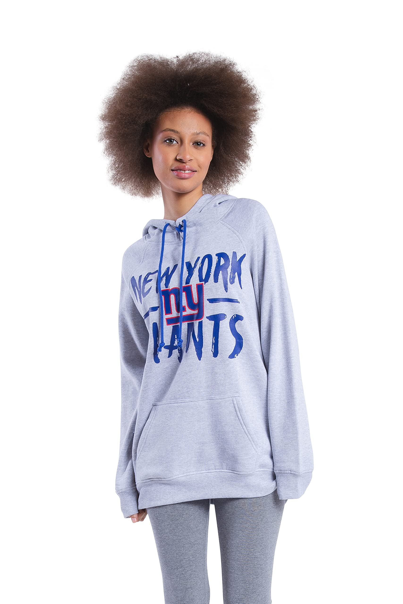 Ultra Game NFL New York Giants Womens Fleece Hoodie Pullover Sweatshirt Tie Neck|New York Giants - UltraGameShop