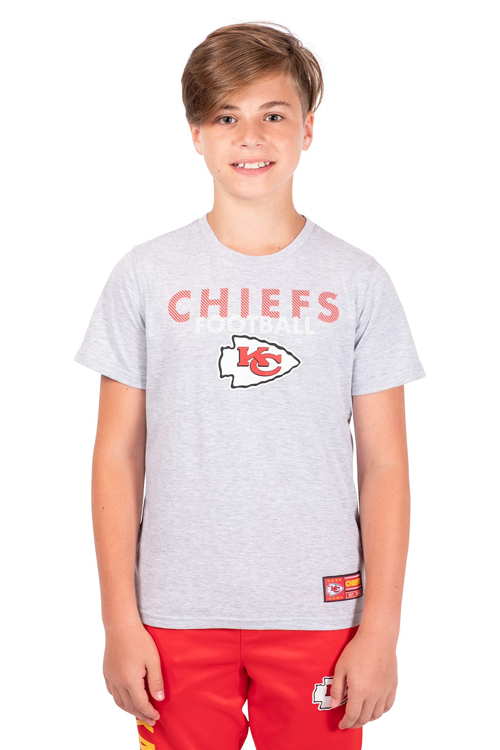 Ultra Game NFL Kansas City Chiefs Youth Active Crew Neck Tee Shirt|Kansas City Chiefs - UltraGameShop