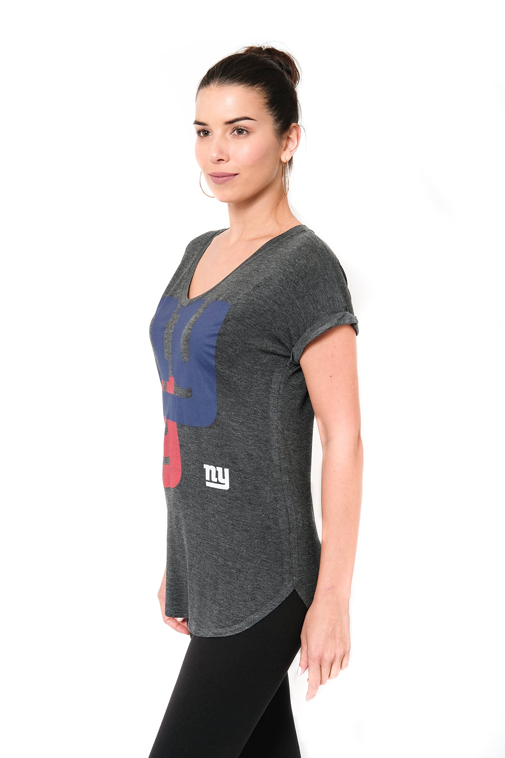 Ultra Game NFL New York Giants Womens Vintage Stripe Soft Modal Tee Shirt|New York Giants