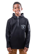 Ultra Game NFL Las Vegas Raiders Youth Extra Soft Fleece Quarter Zip Pullover Hoodie Sweartshirt|Las Vegas Raiders
