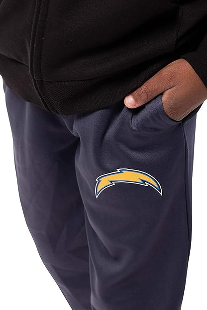 Ultra Game NFL Los Angeles Chargers Youth High Performance Moisture Wicking Fleece Jogger Sweatpants|Los Angeles Chargers - UltraGameShop