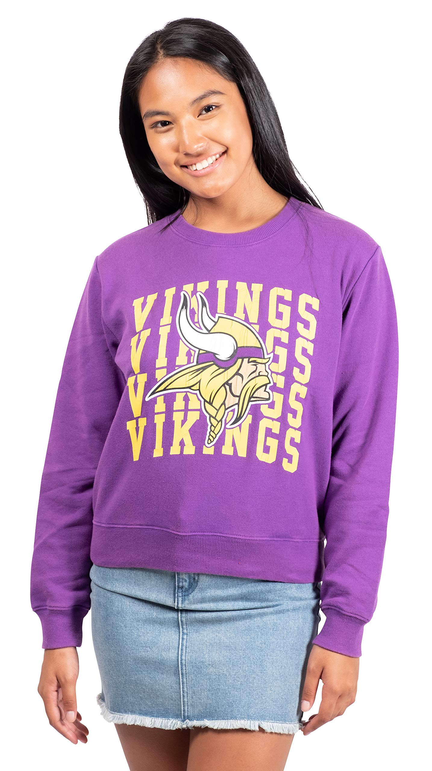 Ultra Game NFL Minnesota Vikings Womens Long Sleeve Fleece Sweatshirt|Minnesota Vikings - UltraGameShop