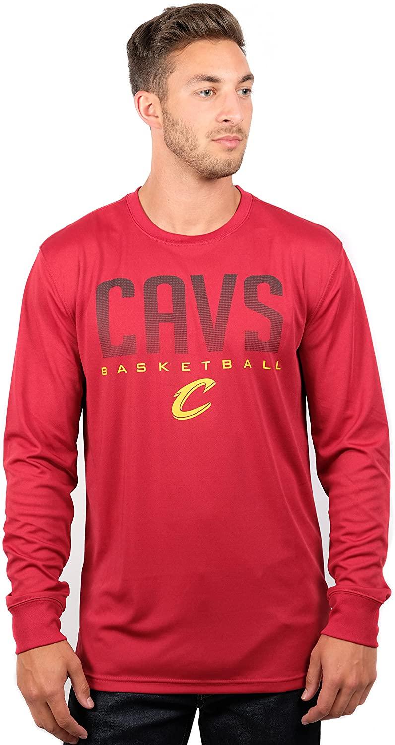 Ultra Game NBA Official Men’s Super Soft Game Day Long Sleeve T-Shirt - Unisex Cleveland Cavaliers|Cleveland Cavaliers