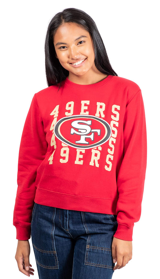 Ultra Game NFL San Francisco 49ers Womens Long Sleeve Fleece Sweatshirt|San Francisco 49ers - UltraGameShop