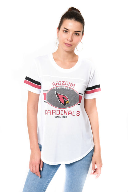 Ultra Game NFL Arizona Cardinals Womens Soft Mesh Jersey Varsity Tee Shirt|Arizona Cardinals - UltraGameShop