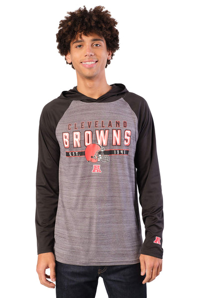 Ultra Game NFL Cleveland Browns Mens Athletic Performance Soft Pullover Lightweight Hoodie Sweatshirt|Cleveland Browns