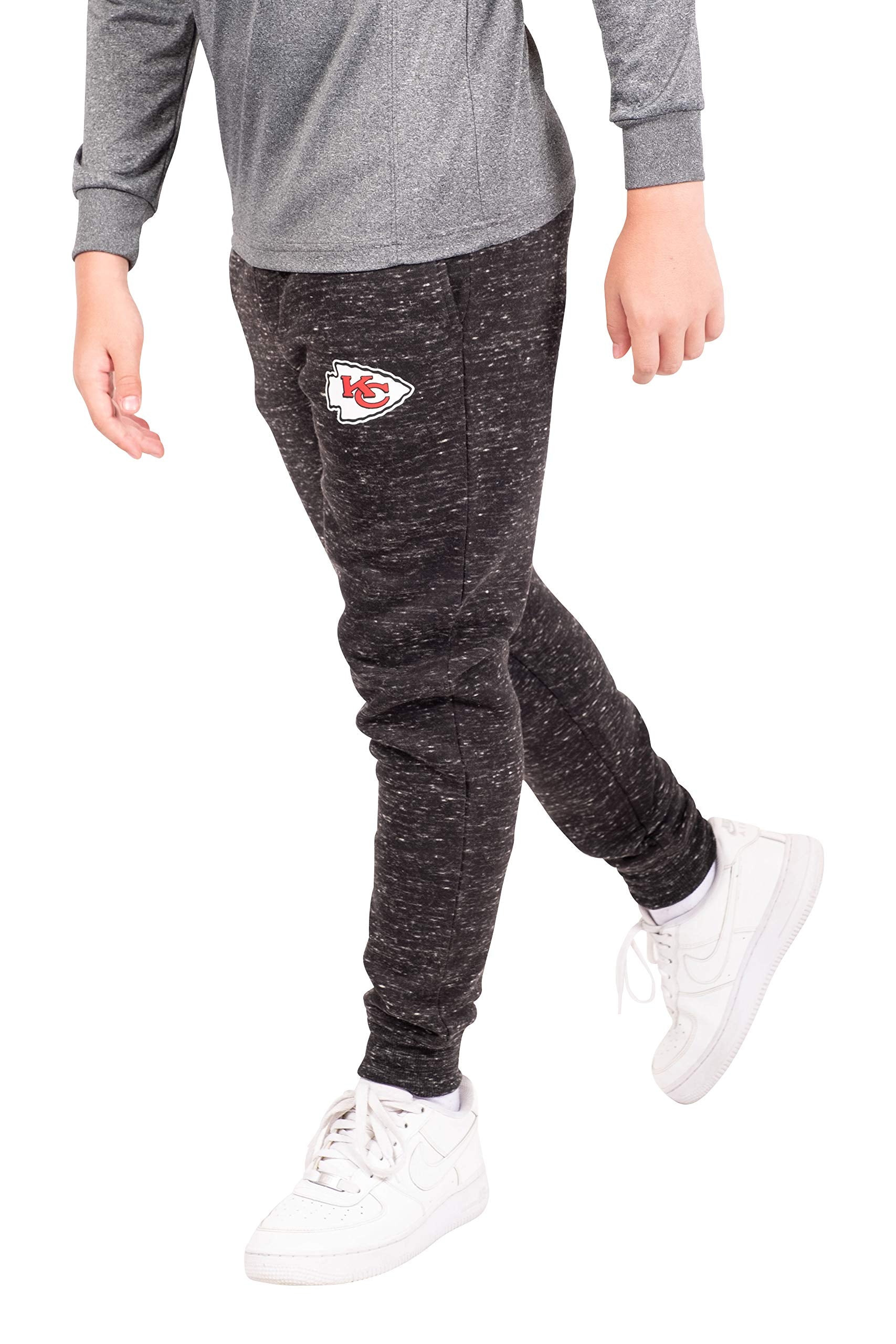 Ultra Game NFL Kansas City Chiefs Youth Extra Soft Black Snow Fleece Jogger Sweatpants|Kansas City Chiefs - UltraGameShop