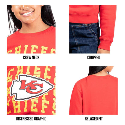 Ultra Game NFL Kansas City Chiefs Womens Long Sleeve Fleece Sweatshirt|Kansas City Chiefs - UltraGameShop