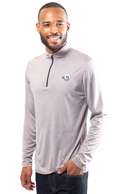 Ultra Game NFL Los Angeles Rams Mens Super Soft Quarter Zip Long Sleeve T-Shirt|Los Angeles Rams - UltraGameShop