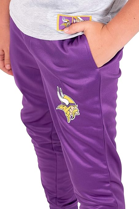 Ultra Game NFL Minnesota Vikings Youth High Performance Moisture Wicking Fleece Jogger Sweatpants|Minnesota Vikings - UltraGameShop