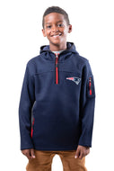 Ultra Game NFL New England Patriots Youth Extra Soft Fleece Quarter Zip Pullover Hoodie Sweartshirt|New England Patriots