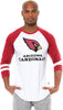 Ultra Game NFL Mens Super Soft Raglan Baseball Long Sleeve T-Shirt|Arizona Cardinals