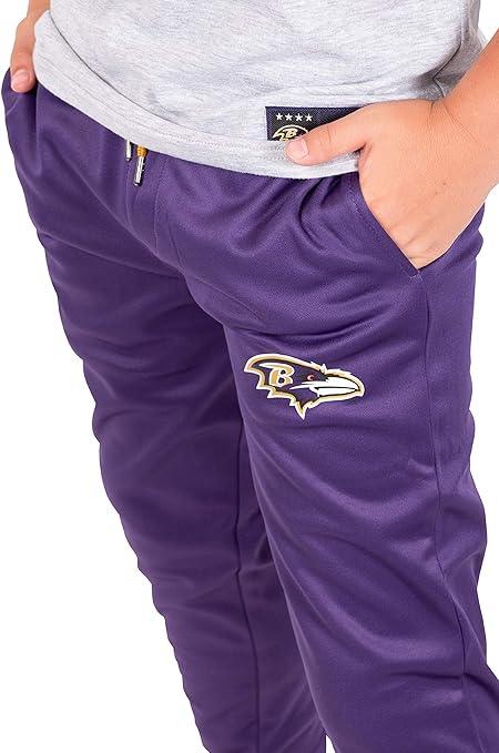 Ultra Game NFL Baltimore Ravens Youth High Performance Moisture Wicking Fleece Jogger Sweatpants|Baltimore Ravens - UltraGameShop