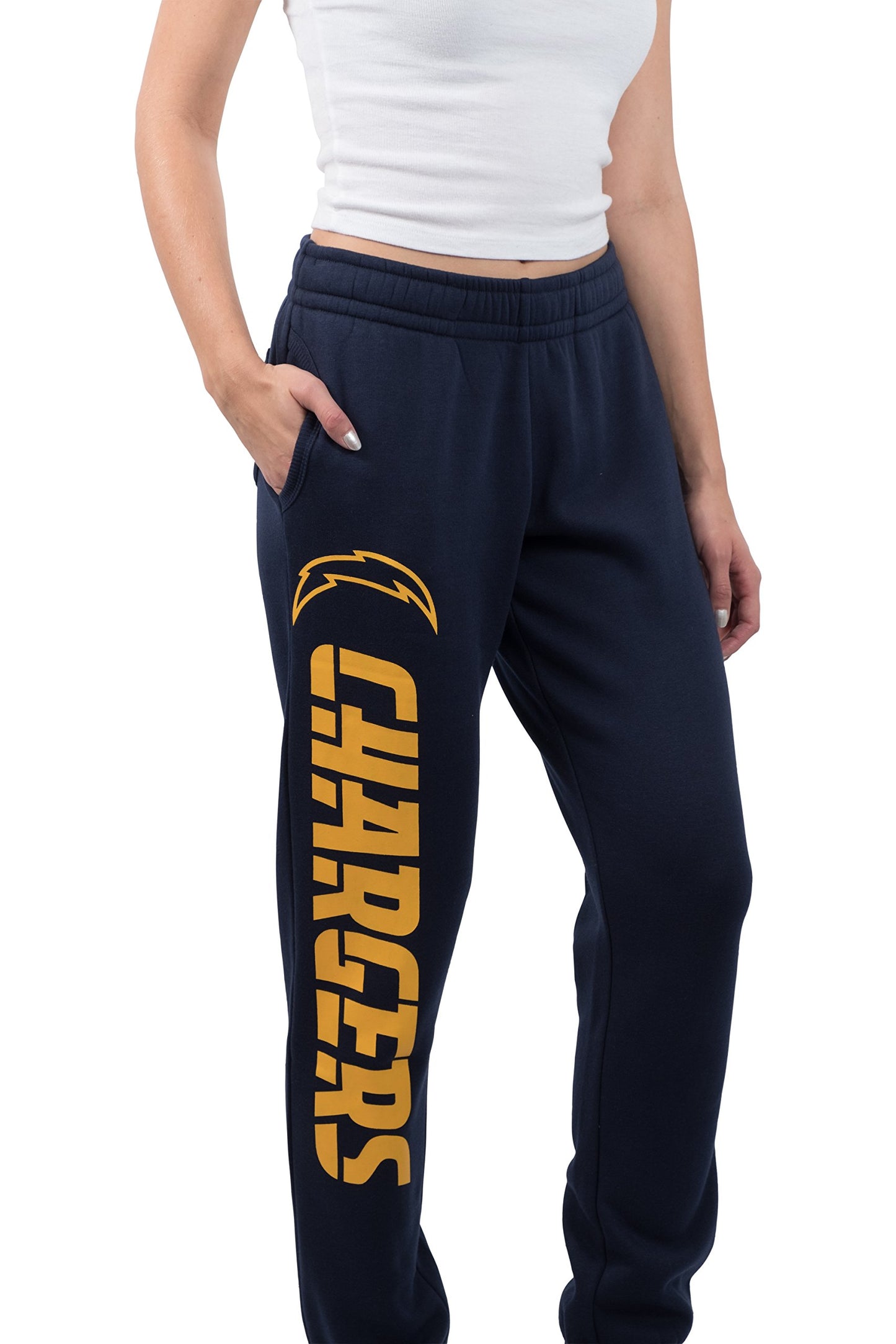 Ultra Game NFL Los Angeles Chargers Womens Super Soft Fleece Jogger Sweatpants|Los Angeles Chargers - UltraGameShop