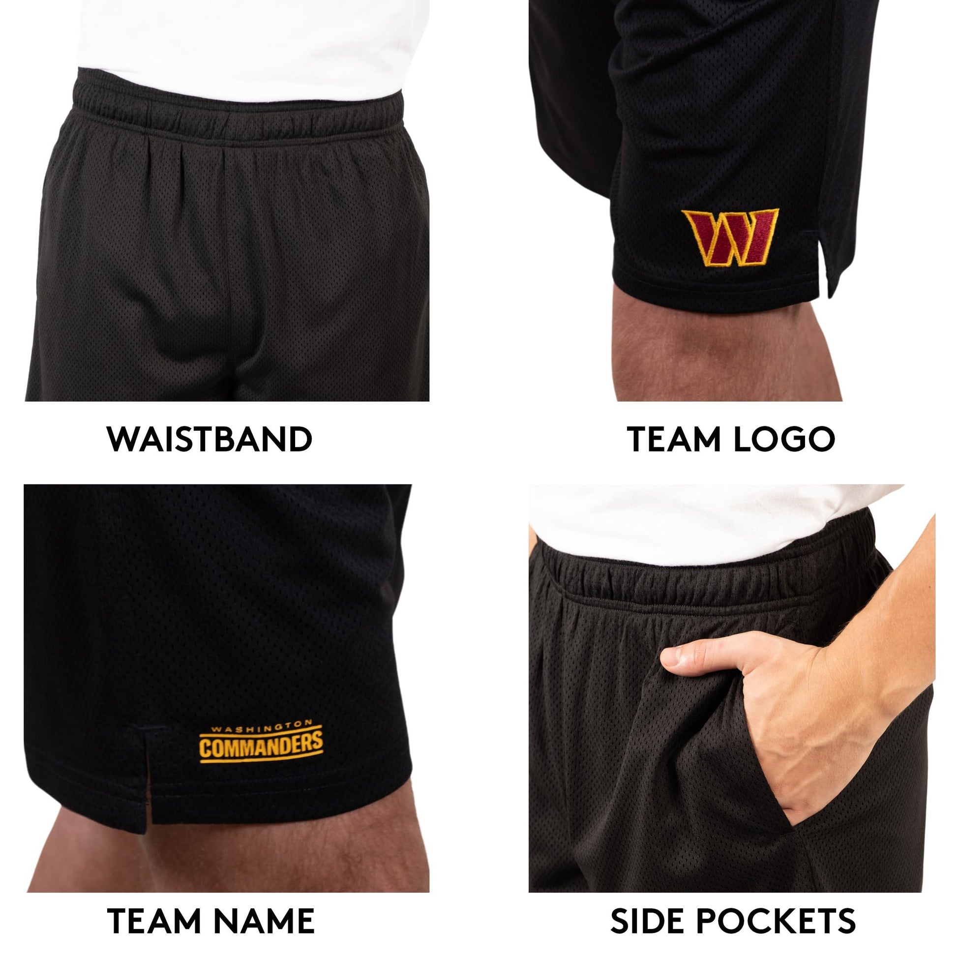 Ultra Game NFL Washington Commanders Mens 7 Inch Soft Mesh Active Training Shorts|Washington Commanders - UltraGameShop